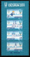 2011 TURKEY 25TH UNIVERSIADE WINTER GAMES IN ERZURUM SOUVENIR SHEET MNH ** - Hojas Bloque