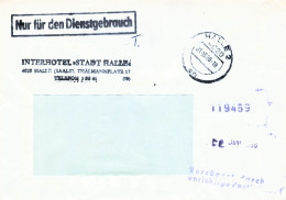 DDR Dienst Brief - Nur Für Den Dienstgebrauch - Interhotel Hotel Stadt Halle 1988 Verzögert - Central Mail Service