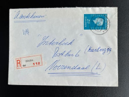 NETHERLANDS 1974 REGISTERED LETTER GOUDA TO VOERENDAAL 29-01-1974 NEDERLAND AANGETEKEND - Storia Postale