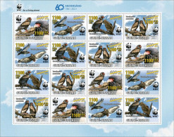 Guinea Bissau 2021, WWF, Eagles, Overp. Yellow, 16val In Sheetlet - Guinée-Bissau