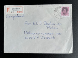 NETHERLANDS 1984 REGISTERED LETTER GORINCHEM VAN HOORNESTRAAT TO UTRECHT 31-10-1984 NEDERLAND AANGETEKEND - Cartas & Documentos