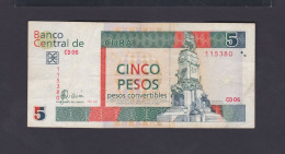 5 PESOS CONVERTIBLES (CUC) 2007 VF / MBC+ - Cuba