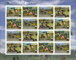 Guinea Bissau 2021, WWF, Antilops, Overp. Yellow, 16val In Sheetlet IMPERFORATED - Guinée-Bissau