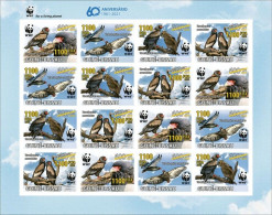 Guinea Bissau 2021, WWF, Eagles, Overp. Yellow, 16val In Sheetlet IMPERFORATED - Guinée-Bissau
