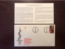 SOUTH AFRICA FDC COVER 1981 YEAR CANCER ONCOLOGY HEALTH MEDICINE STAMPS - FDC