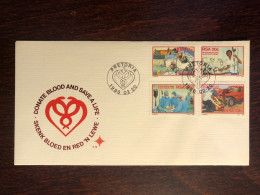 SOUTH AFRICA FDC COVER 1986 YEAR BLOOD DONATION DONORS HEALTH MEDICINE STAMPS - FDC