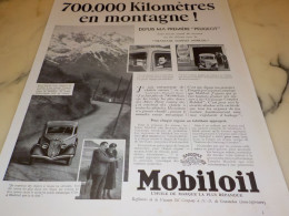 ANCIENNE PUBLICITE 700000 KILOMETRE EN MONTAGNE MOBILOIL  1936 - Autres & Non Classés