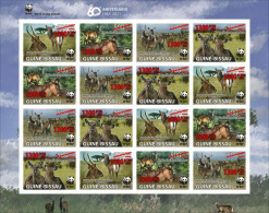 Guinea Bissau 2021, WWF, Antilops, Overp. Red, 16val In Sheetlet IMPERFORATED - Unused Stamps