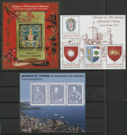 MONACO 2018 Feuillets F3146, F3151, F3159 Vendus à La Valeur Faciale Neufs ** (MNH) - Blocs