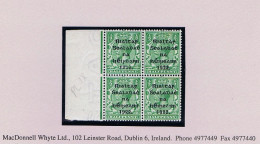 Ireland 1922 Thom Rialtas 5-line Ovpt In Blue-black On ½d, Marginal Block Of 4 Fresh Mint Unmounted - Nuovi