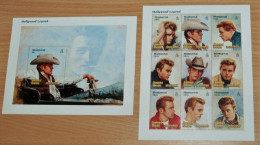 MONTSERRAT 1996, James Dean, Actors, Famous People, Mi #961-9 + Block, MNH** - Acteurs