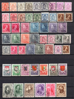 Belgique 1936 à 1945  113 Timbres Différents  3 €    (cote 34,70 €  113 Valeurs) - Gebraucht