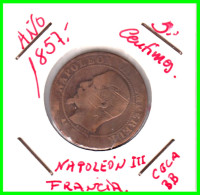 FRANCIA MONEDA - DE 5 CENTIMES DE FRANCOS DEL AÑO 1855 COMPOSICIÓN BRONCE - 5 Centimes