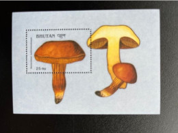 BHUTAN 1989 MUSHROOMS MINI SHEET XEROCOMUS SUBTOMENTOSUS 25 NU MNH - Bhoutan