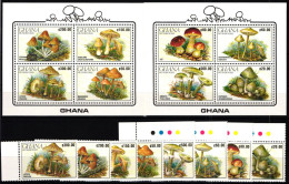 Ghana 1449-1456 Und Block 164 Und 165 Postfrisch Pilze #JA882 - Ghana (1957-...)