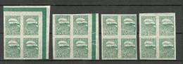 ESTLAND ESTONIA 1920, Michel 15, 4 X 4-block (*) Mint No Gum/ohne Gummi Couple With Nice Margin With Color Line - Estland