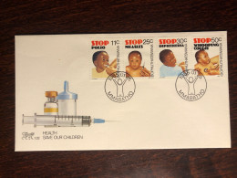 BOPHUTHATSWANA FDC COVER 1985 YEAR DISEASES POLIO MEASLES DIPHTHERIA HEALTH MEDICINE STAMPS - Bofutatsuana