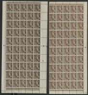 N° 404 1 C Type Mercure Feuille Complète Divisée En 2 Panneaux De 100 Ex Neufs ** MNH Cote 20 € + Coin Daté 27/12/38 - Feuilles Complètes