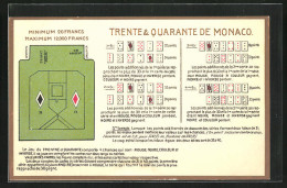 AK Trente & Quarante De Monaco, Kartenspiel  - Spielkarten