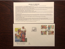 TRANSKEI FDC COVER 1991 YEAR HEROES OF MEDICINE BEHRING CALMETTE SALK ENDERS HEALTH MEDICINE STAMPS - Transkei