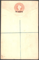 Ceylon Ganzsache Einschreibeumschlag Victoria EU 5 B Aufdruck 15c Auf 12 C. - Sri Lanka (Ceylon) (1948-...)