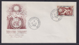 St. Pierre & Miquelon French Colony Brief EF 20 Franc Menschenrechte UNO FDC - Gebraucht