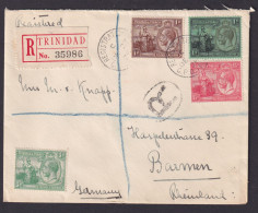 Trinidad & Tobago R Brief King Georg V Karibik Nach Barmen 27.12.1926 Ankunft - Trindad & Tobago (1962-...)