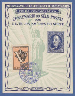 Brasilien 1947 Amtl. Gedenkblatt 100 Jahre USA-Briefmarken Mit Mi.-Nr. 686 - Otros & Sin Clasificación