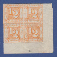 Altdeutschland Thurn Und Taxis Mi.-Nr. 37 Eckrand-Viererblock Postfrisch **  - Mint