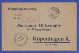 1918 Kriegsgefangenen-Sendung An  Moskauer Hilfskomité Kopenhagen, Bischofswerda - Feldpost (Portofreiheit)