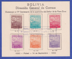 Bolivien 1950 Erscheinung Christi In Potosi 1550  Mi.-Nr. 437-42 Auf FDC-Karte  - Bolivie