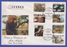 Bolivien 1992 Gefährdete Tiere Mi.-Nr. 1178-1184 Auf FDC  - Bolivien