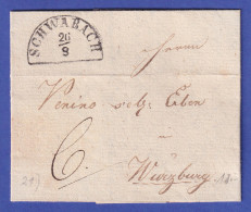 Bayern Vorphila-Brief Mit Halbkreisstempel SCHWABACH Nach Würzburg 1840 - Other & Unclassified