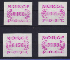 Norwegen / Norge Frama-ATM Mi.-Nr. 2.1a Satz 4 Werte 100-125-130-180 ** - Viñetas De Franqueo [ATM]