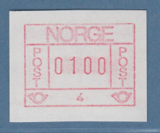 Norwegen / Norge Frama-ATM 1978, Aut.-Nr. 4 Seltene Farbe Braunrot Wert 100 ** - Machine Labels [ATM]