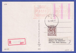 Belgien FRAMA-ATM P3036 Mit ENDSTREIFEN Auf R-Postkarte ATH , 10.3.83 - Sonstige & Ohne Zuordnung