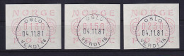 Norwegen / Norge Frama-ATM Mi.-Nr. 2.1b Satz Werte 130-150-230 O Oslo 04.11.81 - Timbres De Distributeurs [ATM]