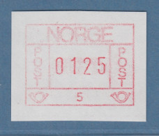 Norwegen / Norge Frama-ATM 1978, Aut.-Nr. 5 Seltene Farbe Braunrot Wert 125 ** - Viñetas De Franqueo [ATM]