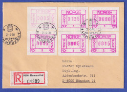 Norwegen / Norge Frama-ATM 1978, Aut.-Nr. 1 Bis 5 Serie Auf R-Brief O HAMMERFEST - Automatenmarken [ATM]