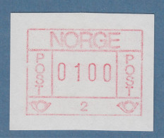 Norwegen / Norge Frama-ATM 1978, Aut.-Nr. 2 Bessere Farbe Braunrot Wert 100 ** - Automatenmarken [ATM]