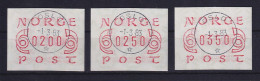 Norwegen / Norge Frama-ATM Mi.-Nr. 2.1b Satz Werte 200-250-350 O Oslo 1.3.83 - Timbres De Distributeurs [ATM]