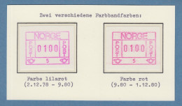 Norwegen / Norge Frama-ATM 1978 Aut.-Nr. 5 Lila In 2 Farbtönungen  - Vignette [ATM]