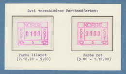Norwegen / Norge Frama-ATM 1978 Aut.-Nr. 5 Lila In 2 Farbtönungen  - Machine Labels [ATM]