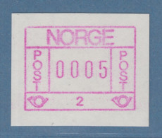 Norwegen / Norge Frama-ATM 1978  Gummidruck-ATM Aut-Nr. 2  **  SELTEN ! - Automatenmarken [ATM]