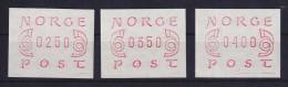 Norwegen / Norge Frama-ATM Mi.-Nr. 2.2b Satz Werte 250-350-400 ** - Timbres De Distributeurs [ATM]