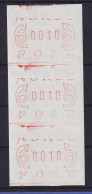 Norwegen / Norge Frama-ATM Mi-Nr. 2.1b Zusammenhängender 3er-Streifen ** - Machine Labels [ATM]