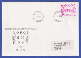 Norwegen / Norge Frama-ATM Mi.-Nr. 2.1a Wert 125 Auf FDC TRONDHEIM  - Machine Labels [ATM]