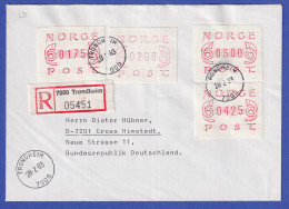 Norwegen / Norge Frama-ATM Mi-Nr. 2.1b Vier Werte Auf R-Brief TRONDHEIM 28.2.83 - Machine Labels [ATM]