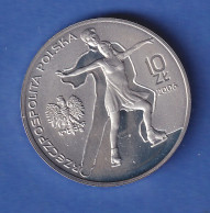 Polen 2006 Silbermünze Olympia Paarlauf 10 Złoty 14,14g, Ag925 PP - Pologne