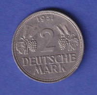 Bundesrepublik Kursmünze 2 DM 1951 F Ss - Autres & Non Classés